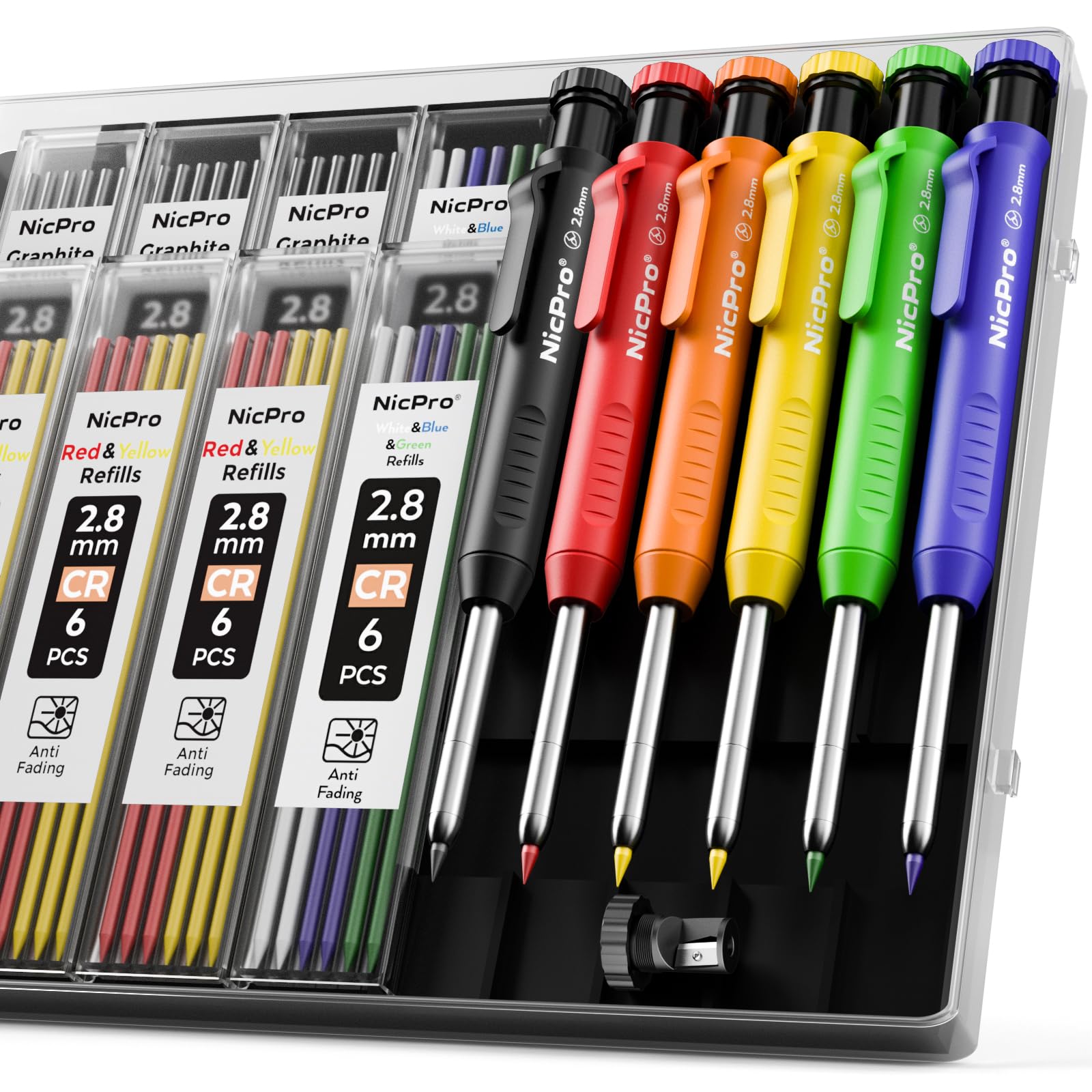 Buy 2, Get 1 Free! (3 Total)(US Only) Nicpro 6 Pack Carpenter Pencil w