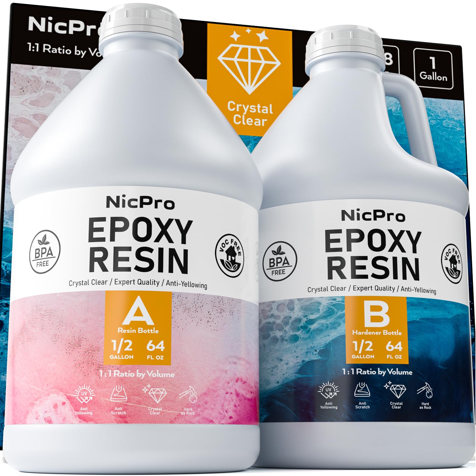 clear epoxy resin for fishing poles Nicpro 1 Gallon Crystal Kit, Not Yellowing & Bubbles The #1 tested rod lee lee HELIX 9 CHIRP MEGA Baitcasting Reels Model:CUBFSXGL