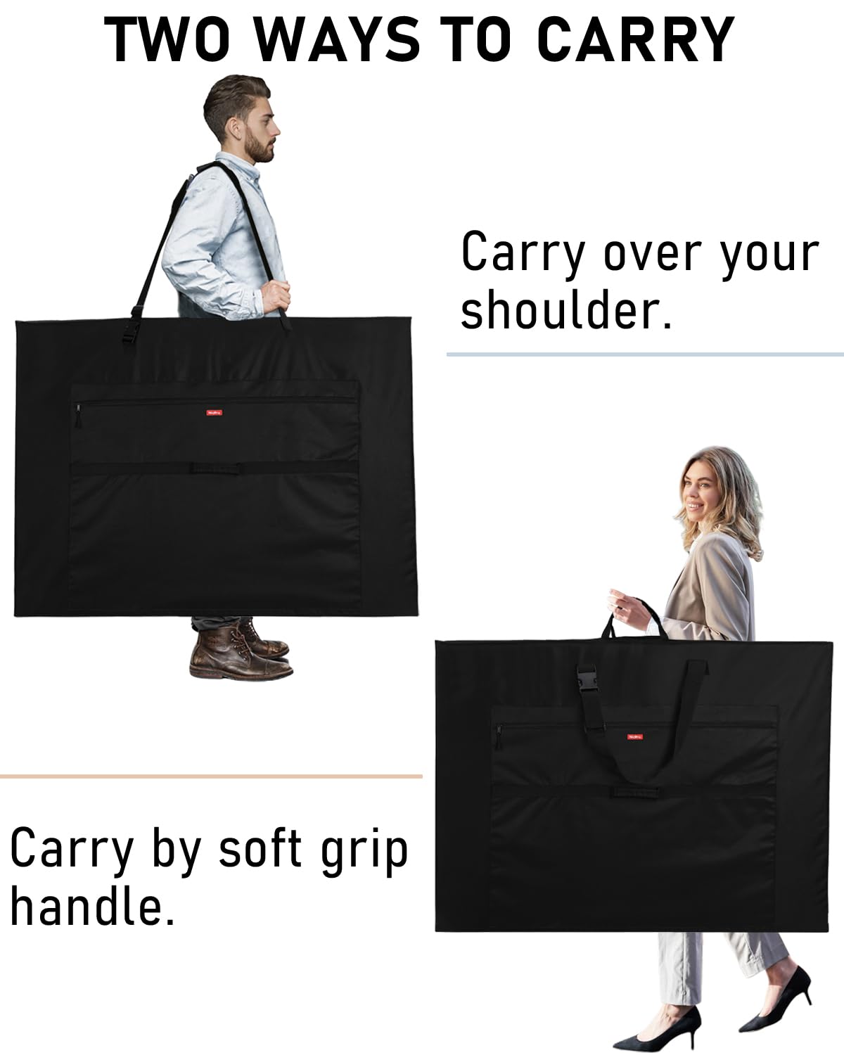 Nicpro Light Weight Art Portfolio Bag, 36 x 48 Inches Waterproof Nylon Art Portfolio Case with Shoulder & Handle Carry, for Artwork, Poster, Sketch Drawing, Canvas, Photography, Solar Panel Storage