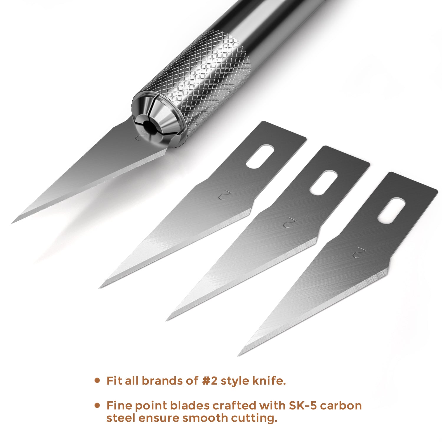 Nicpro 120 PCS Hobby Blades Set , #2 Exacto Blades Refill for Art Craft, Hobby, Scrapbooking, Stencil