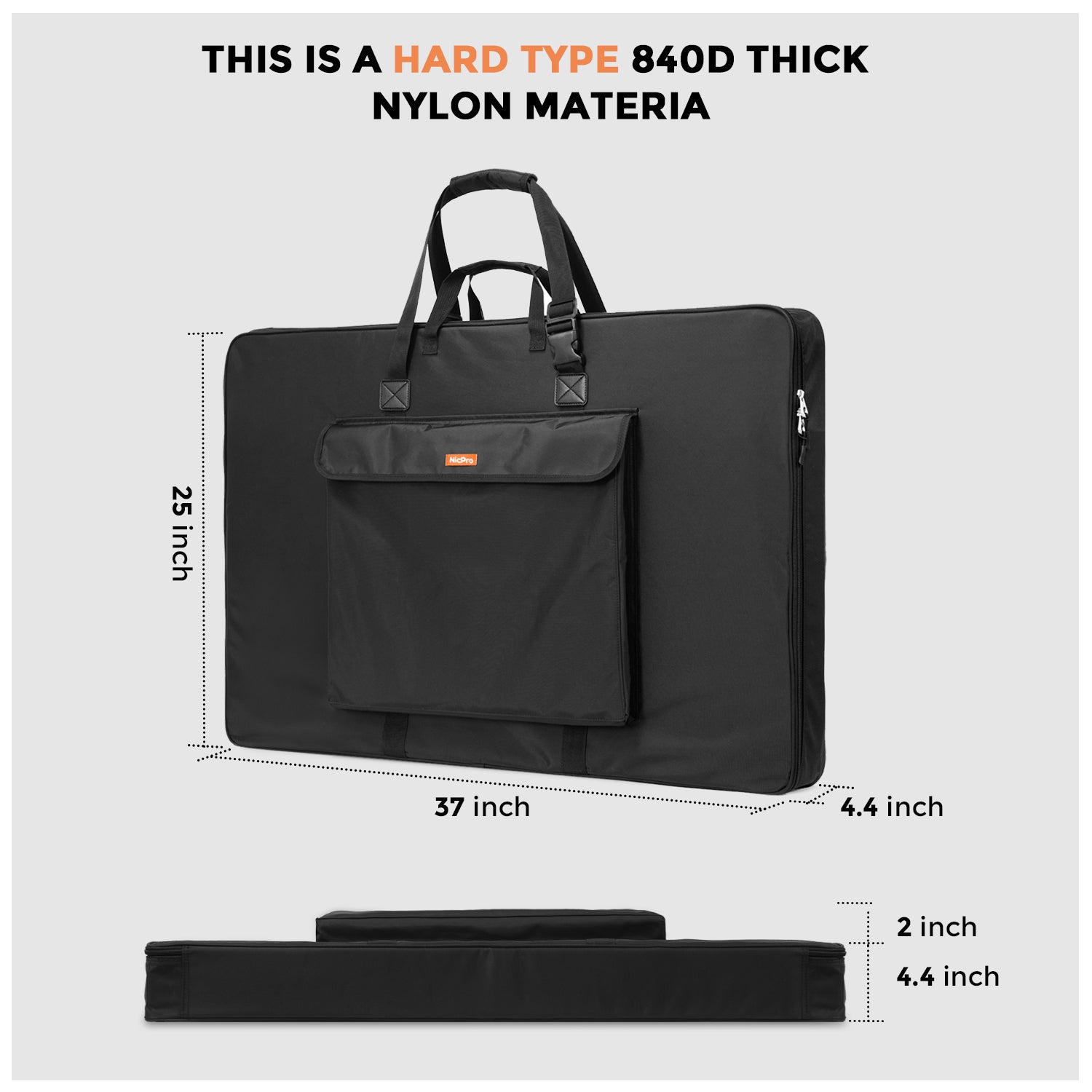 Nicpro Upgrade Art Portfolio Bag 24 x 36 Inches Waterproof Artist Carrying Bag Hard Sided Sturdy with Strap,Storage for Artwork Sketch Drawing Photography
