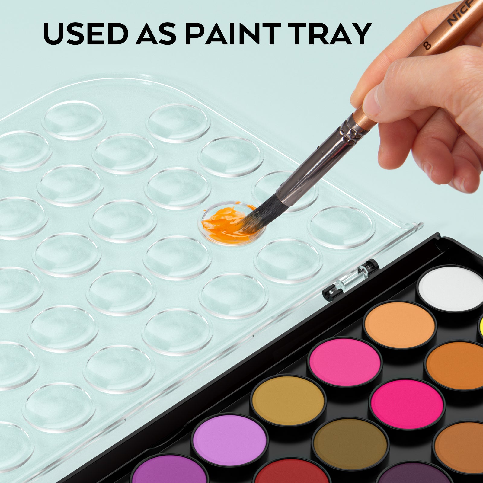 Nicpro Watercolor Paint Set, 48 Water Colors Kit with 3 Squirrel Brushes, Palette, Watercolor Pen, Non-Toxic Painting Supplies for Kids, Adults, Students, Beginners and Artists