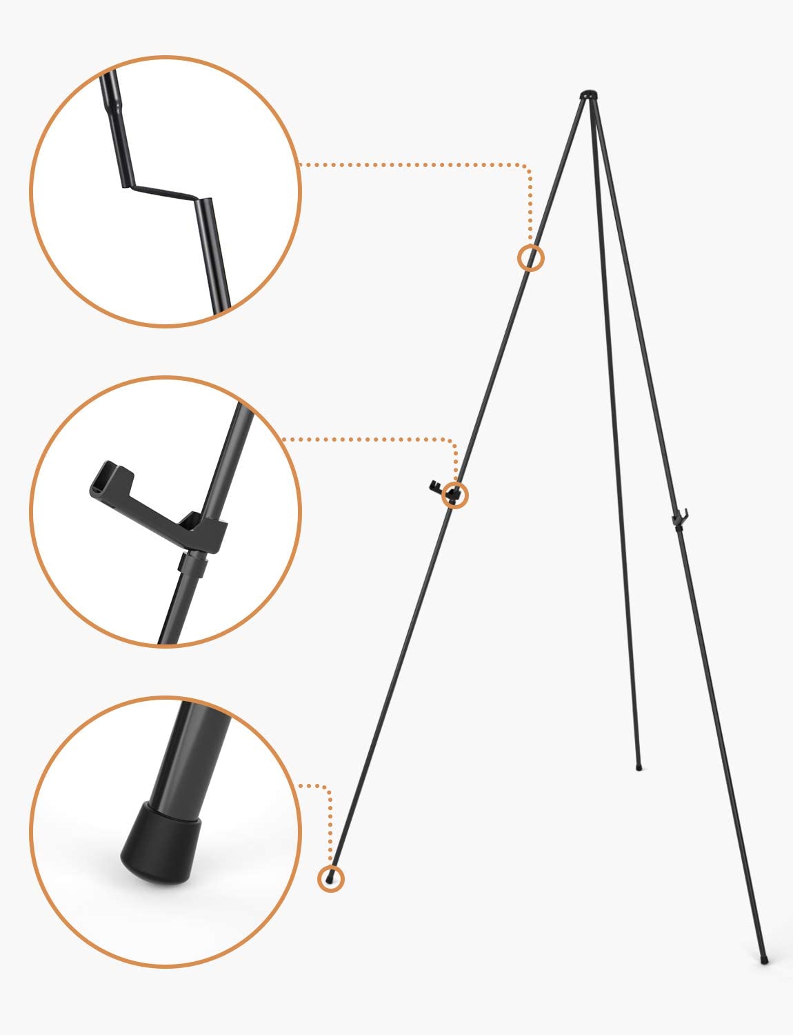 Nicpro 2 Pack Folding Easels for Display, 63 Inch, Portable for Artist Poster Wedding with Carry Bag