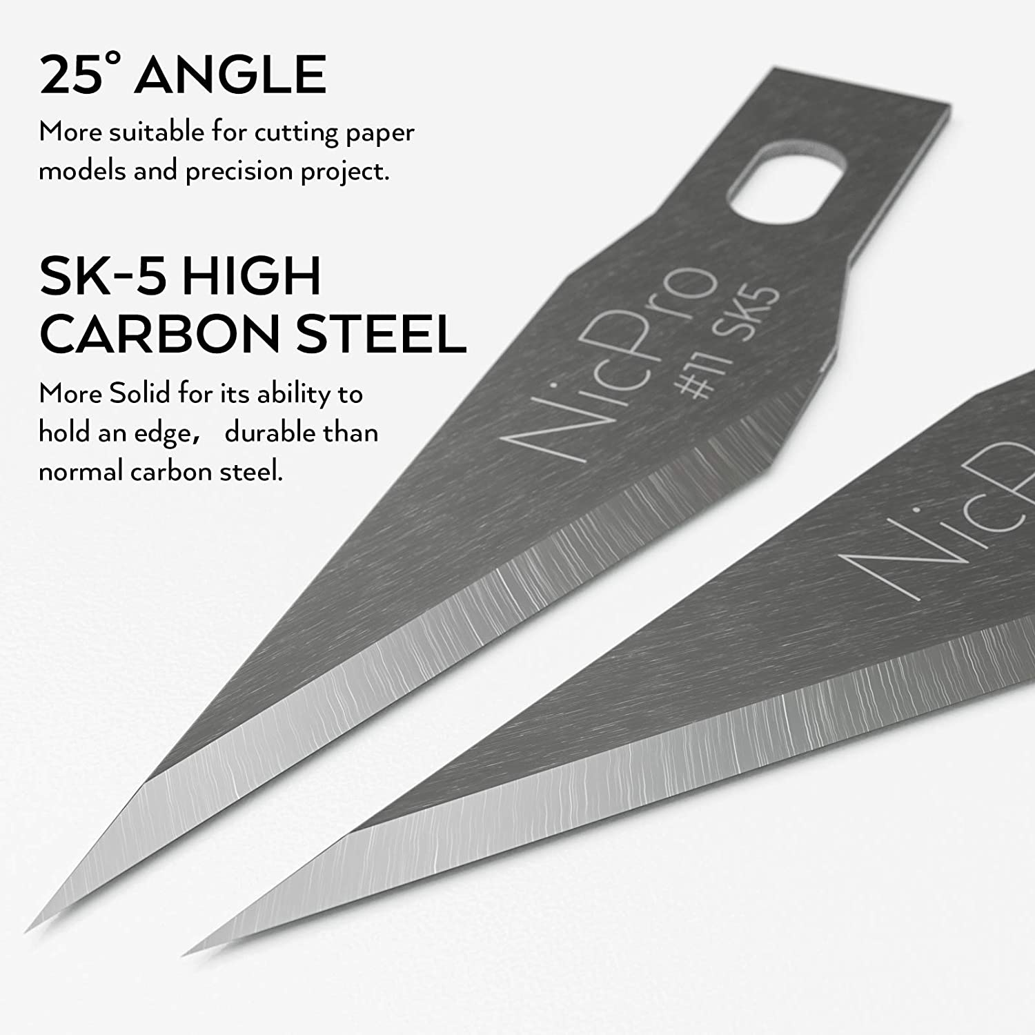Nicpro 120 Pcs Hobby Blades Set SK-5, Utility Excel #11 Art Blades Refill Cutting Tool with Storage Case
