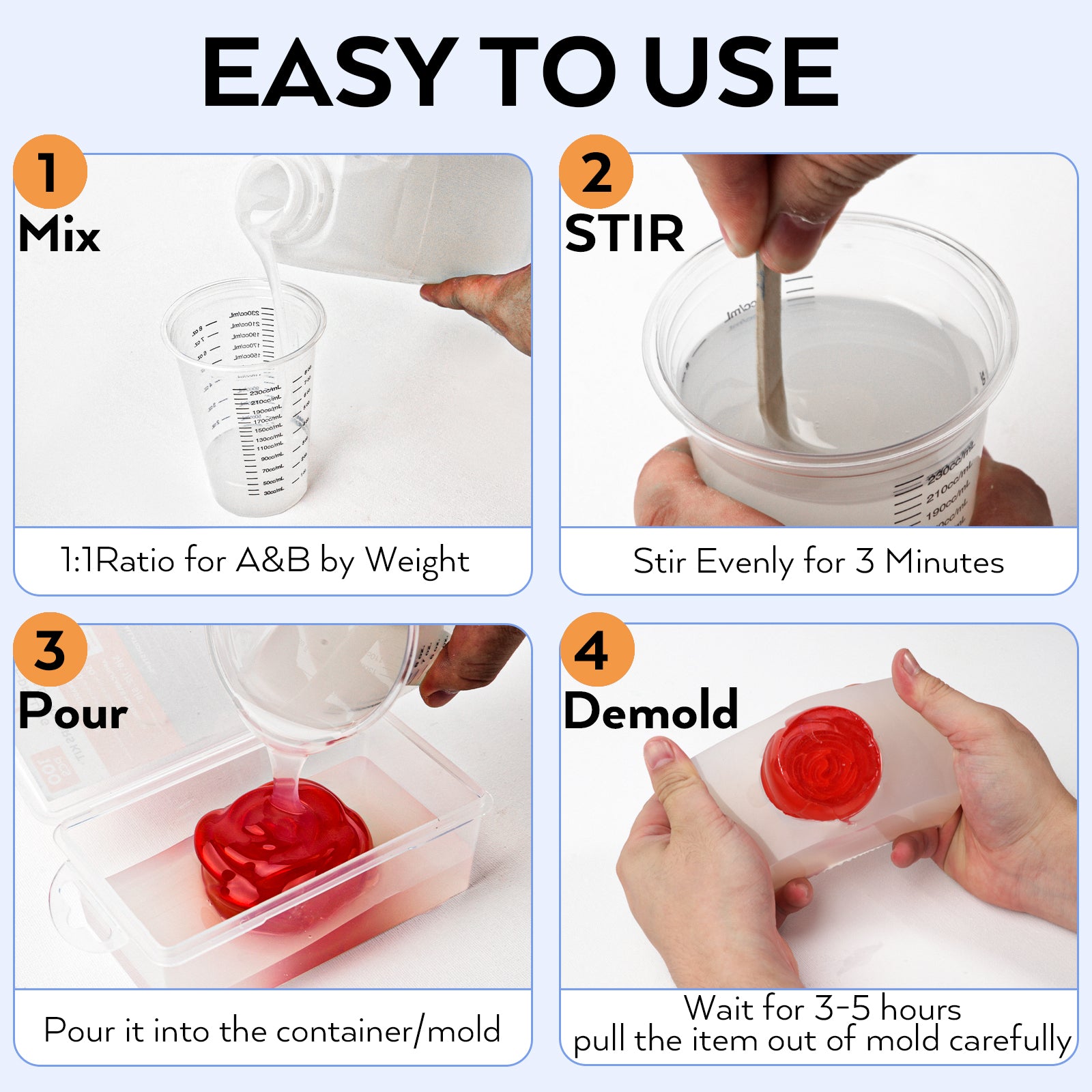 Nicpro Silicone Mold Making Kit 15A, 8.8lbs (140oz) Translucent 3D Silicone Rubber Mold Making,Strong and Food Safe for Casting Resin, Soap, Candle, Clay, DIY Silicone Molds with Gloves, Sticks & Cups
