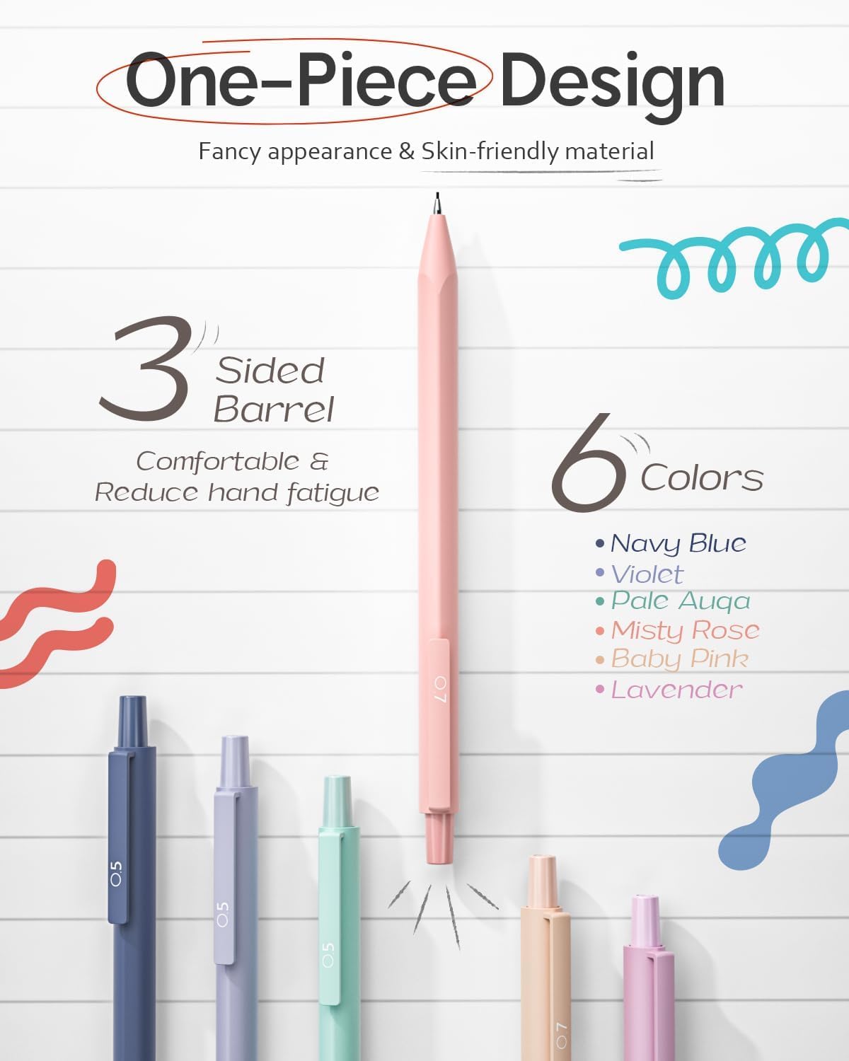 Nicpro 6PCS Pastel Mechanical Pencil Set, 0.5 & 0.7 & 0.9 mm with 6 Tubes HB Lead Refill, 3PCS Eraser and 9PCS Eraser Refill for Student Writing Drafting, Drawing, Sketching-with Cute Case