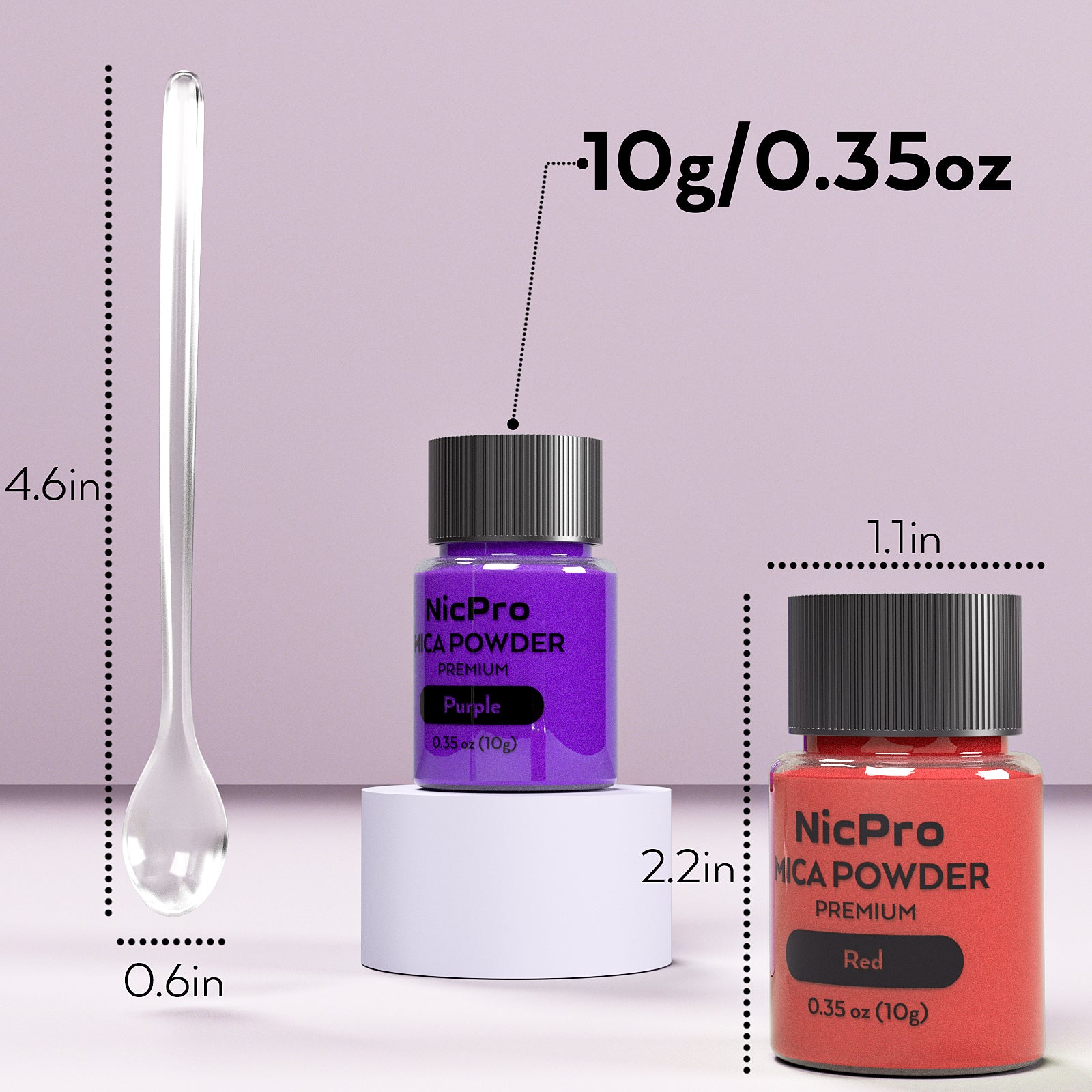 Nicpro Mica Powder for Epoxy Resin, 36 Color Cosmetic Mica Powder for Soap Making, Bath Bomb, Non-Toxic Pigment for Resin Dye, Body Butter, Lip Gloss, Nails, Art Crafts (10g per jar) | Come with Case