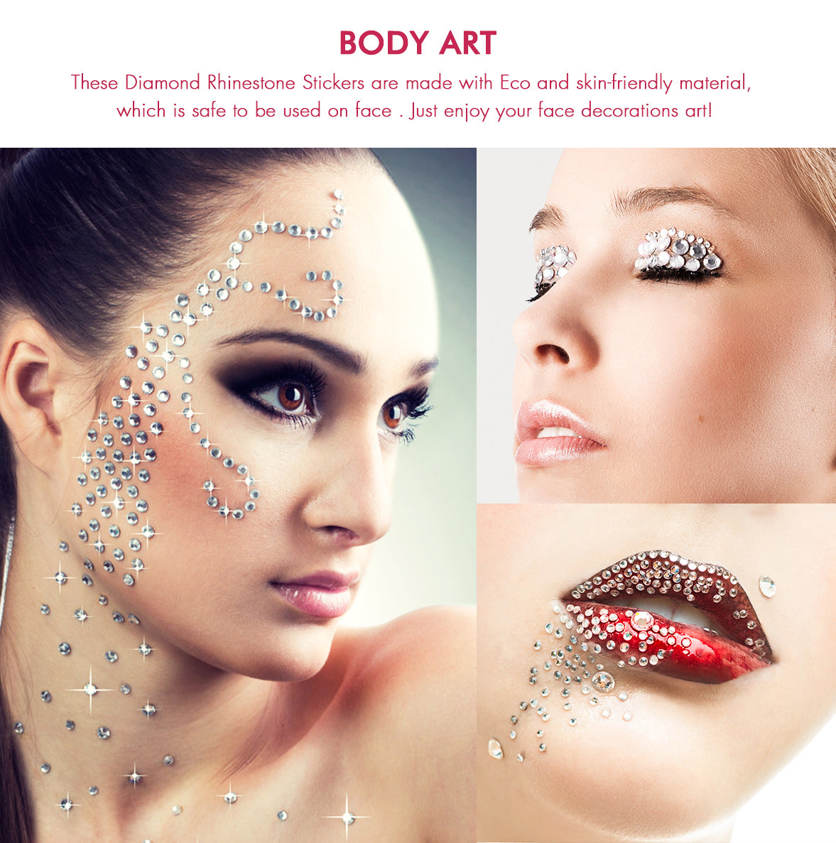 Rhinestone Stickers 4125 PCS, Nicpro Self Adhesive Face Gems Stick on Body Jewels Bling Decal Crystal in 3 Size 3 Clear Colors, 25 Embellishments Sheet for Decorations, Art, Crafts Nail Hair Makeup