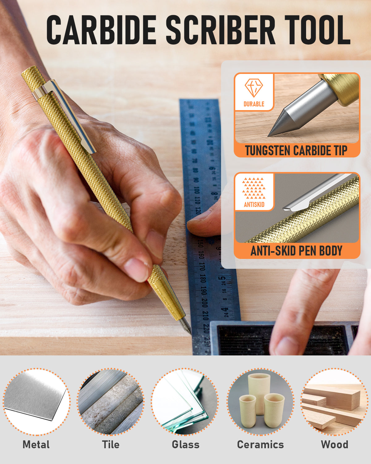 Nicpro 5 Pack Mechanical Carpenter Pencil Set with 76 Refills & Carbid