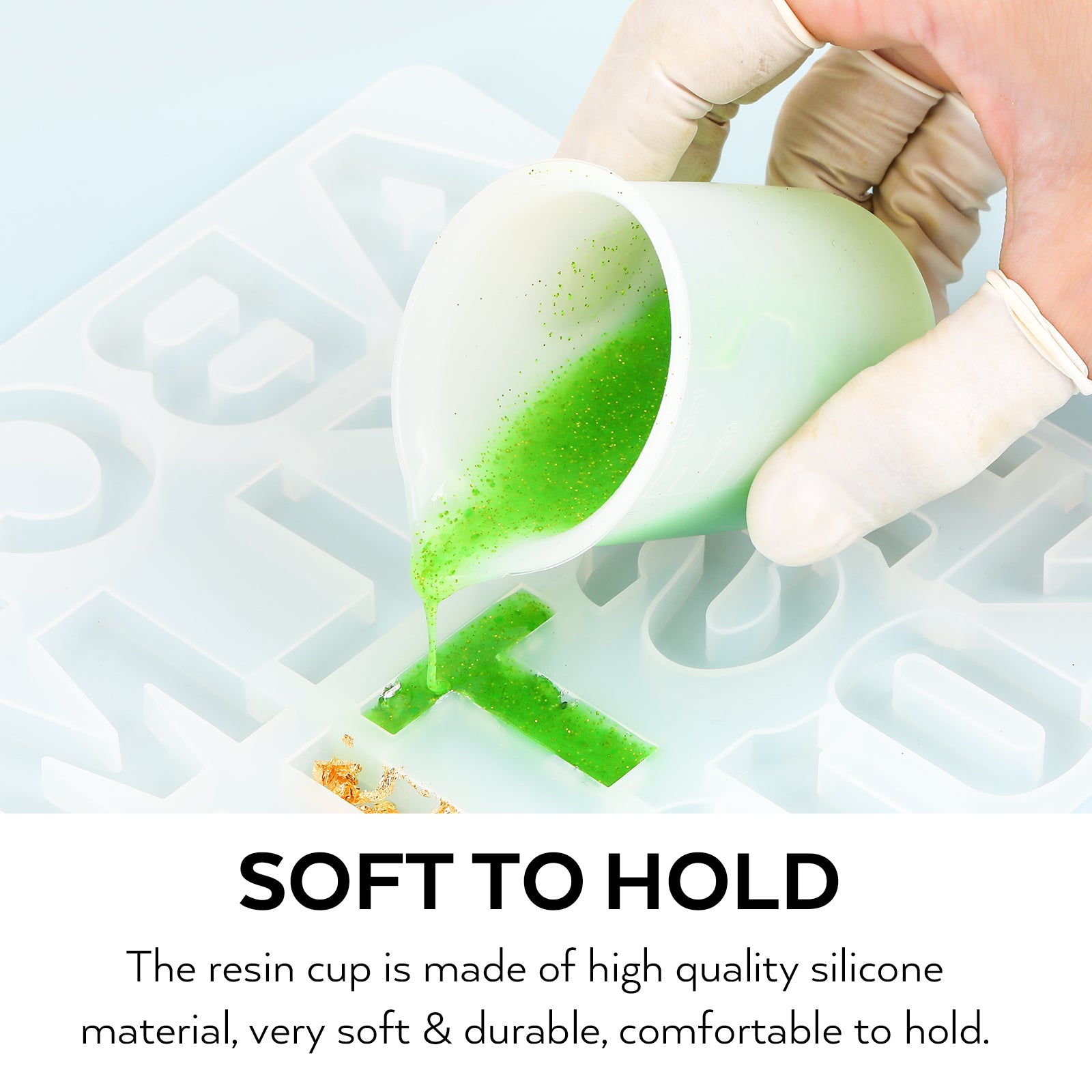 Nicpro 100 ml Silicone Measuring Cups Kit with Silicone Popsicle Stir Stick, Pipettes, Finger Cots for Epoxy Resin Mixing, Molds, Glue，Jewelry Making, Waxing, Easy Clean