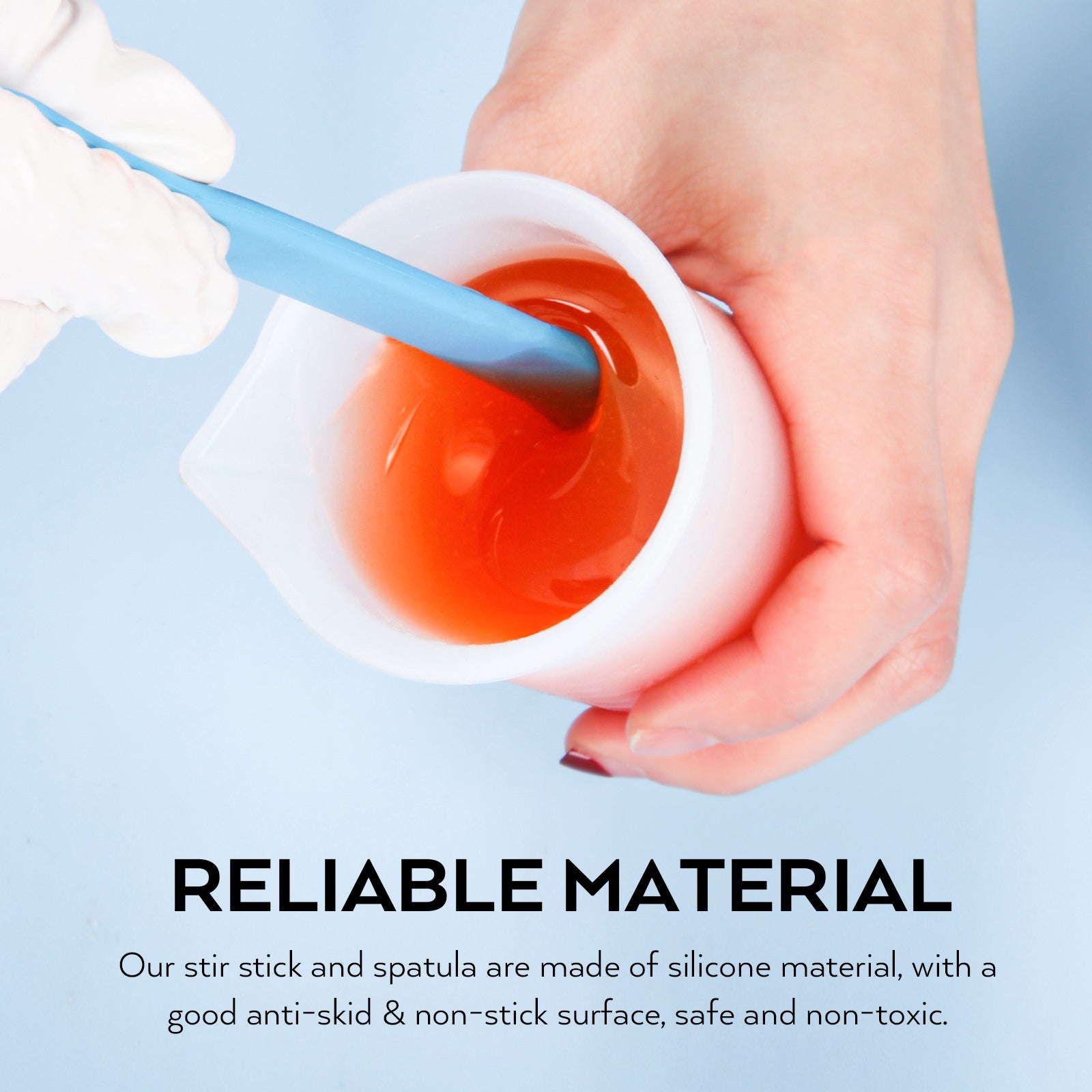 Nicpro 100 ml Silicone Measuring Cups Kit with Silicone Popsicle Stir Stick, Pipettes, Finger Cots for Epoxy Resin Mixing, Molds, Glue，Jewelry Making, Waxing, Easy Clean
