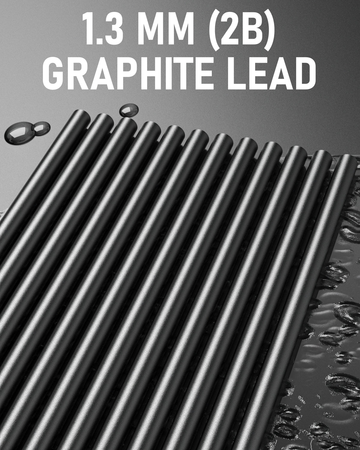 Nicpro 36 PCS 1.3 mm Lead Refills, Break Resistant Weatherproof Mechanical Pencil Refills 1.3 mm (2B), 12 Pack Per Tube, Lead Length 120mm, 3 Tubes- Graphite Lead Black